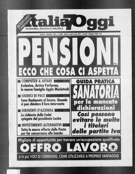 Italia oggi : quotidiano di economia finanza e politica